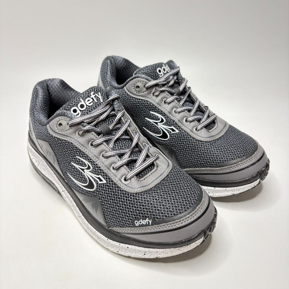 GDEFY Gravity Defyer Gray Black White Workout Walking Sneakers Womens Size 9